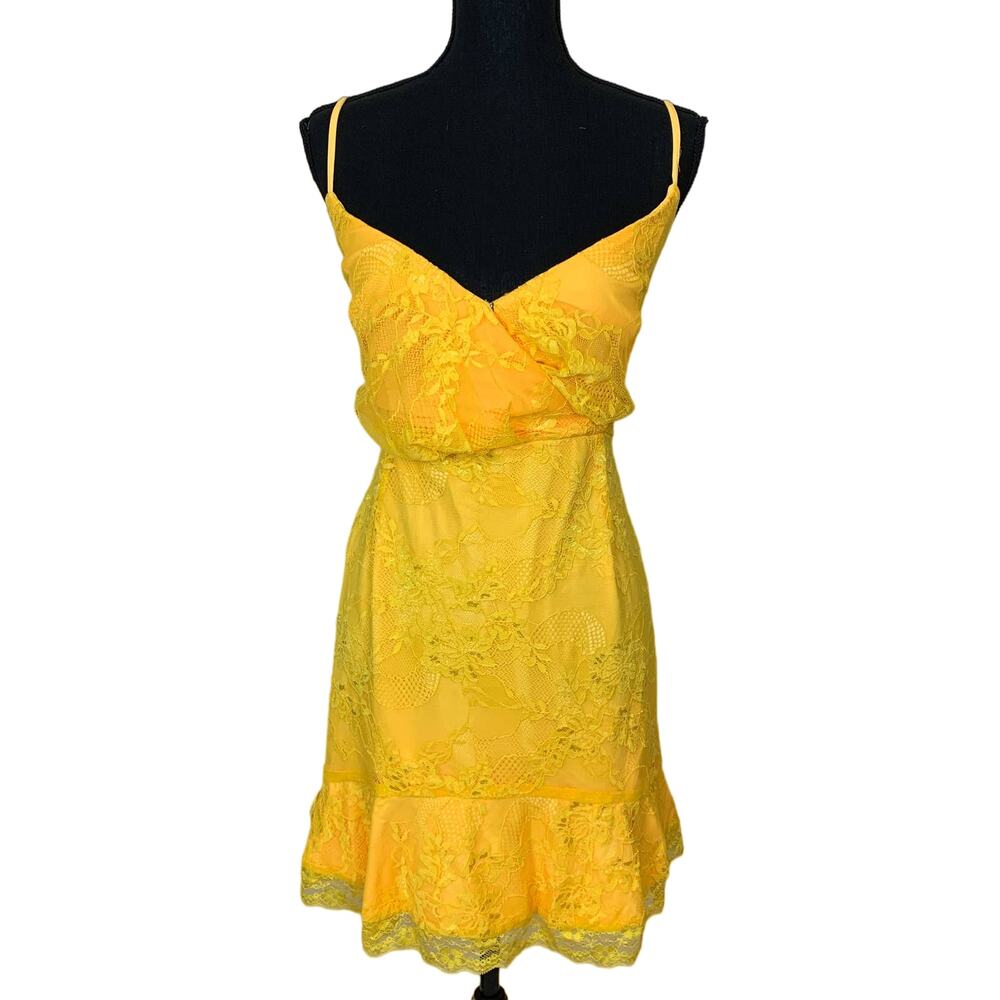 NBD Lace Mini Slip Dress XL Ruffle Wedding Guest Party Revolve Designer $200 NEW - Picture 4 of 10